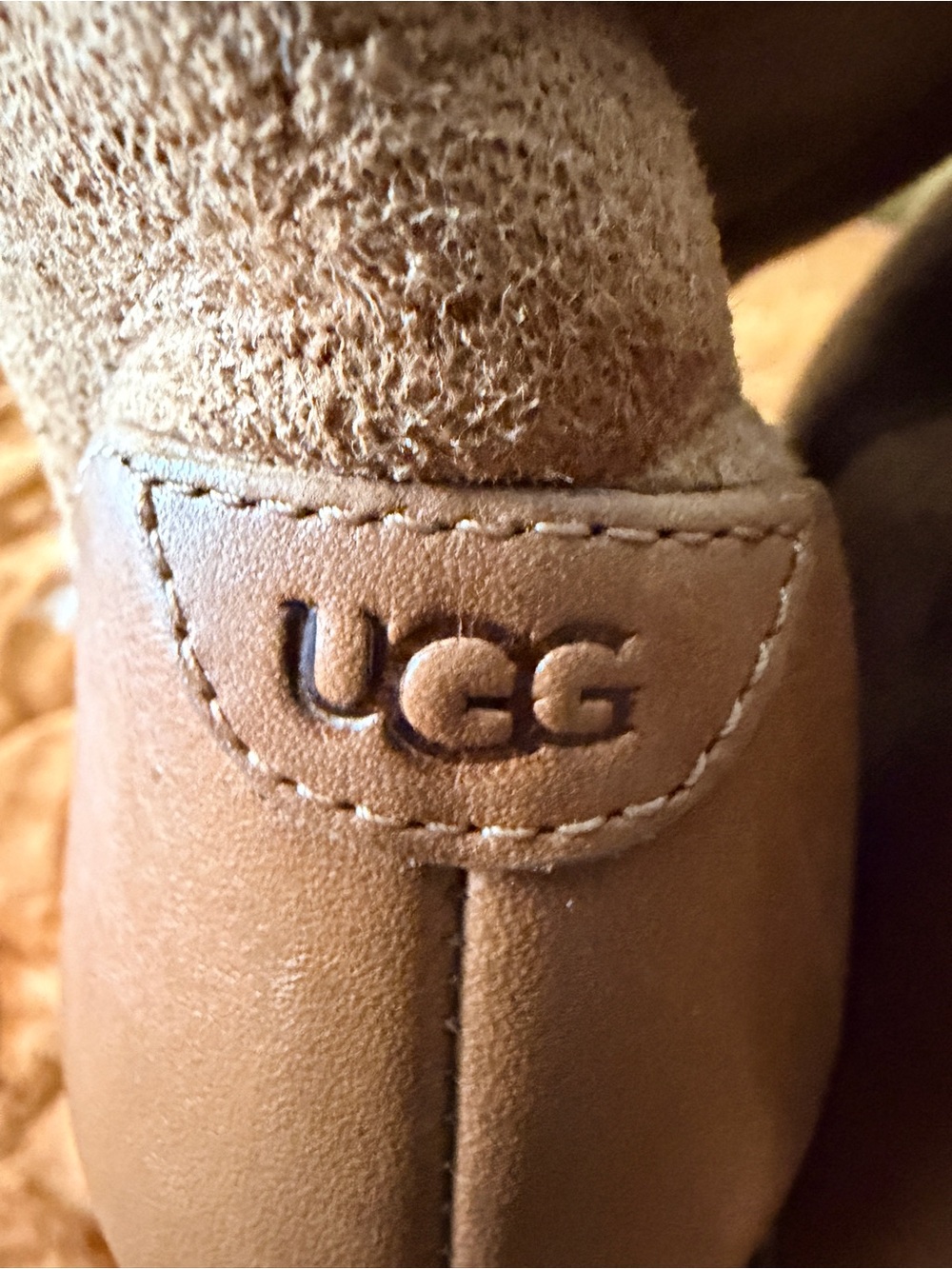 UGG Classic Mondri Cuff Chestnut Shearling Wedge Boots 9 - Picture 3 of 8